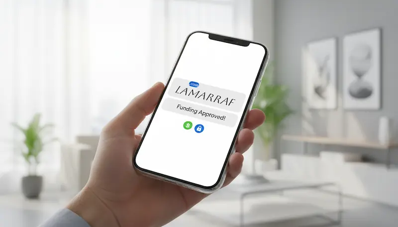 إظهار سهولة وسرعة الحصول على الموافقة على تمويل شخصي دون قيود.