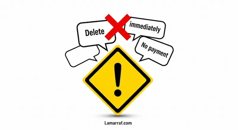 تحذير بصري من الشائعات والأخطاء الشائعة المتعلقة بخدمات سمة الائتمانية.