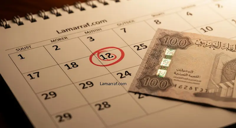 تقويم يوضح الأيام المتوقعة لمدة رفع سمة بعد السداد وتحديث البيانات.