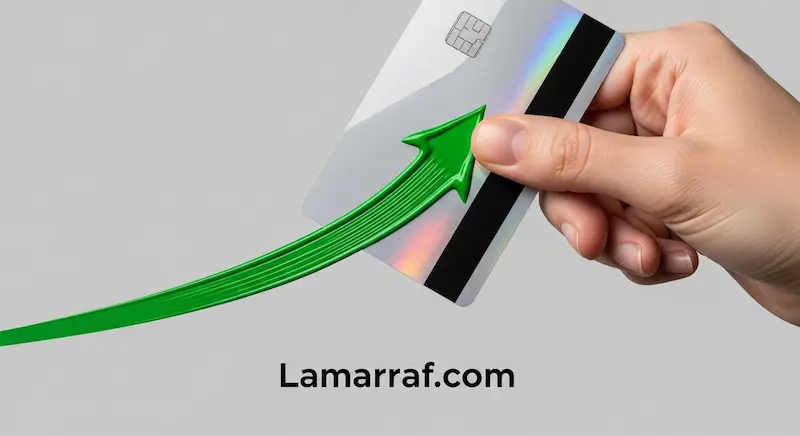 رسم بياني يوضح النمو الإيجابي للتقييم الائتماني بفضل الاستخدام الصحيح للبطاقة.