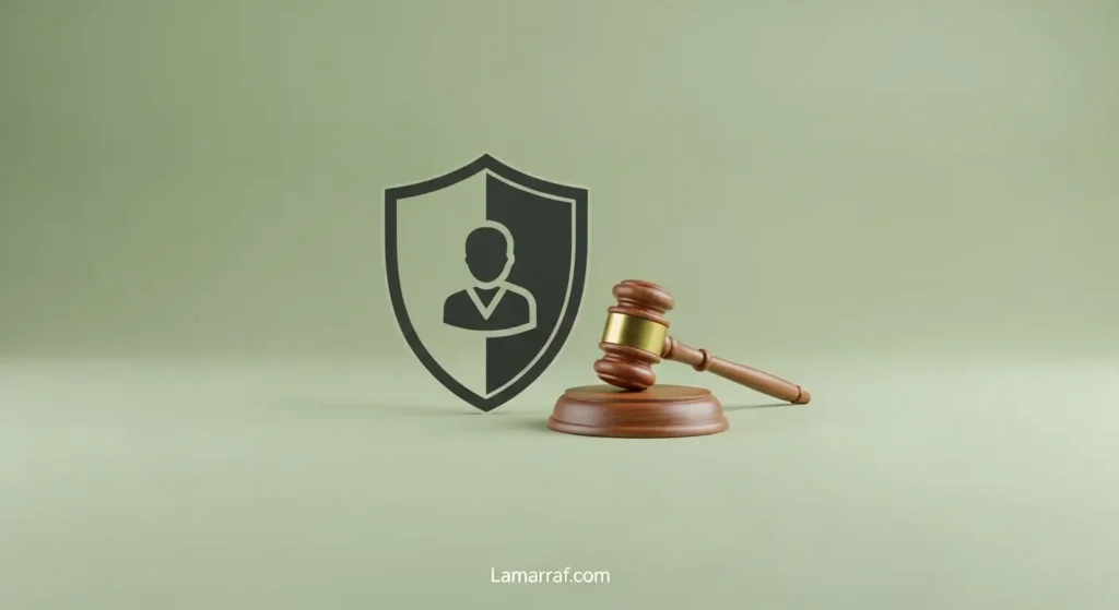 رمز تعبيري يجسد الحماية القانونية وحقوق العميل في النظام المصرفي والائتماني.