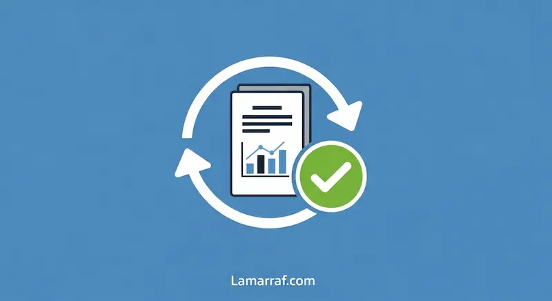 رمز يعبر عن عملية تحديث البيانات المالية وتصحيح الأخطاء في السجل الائتماني.