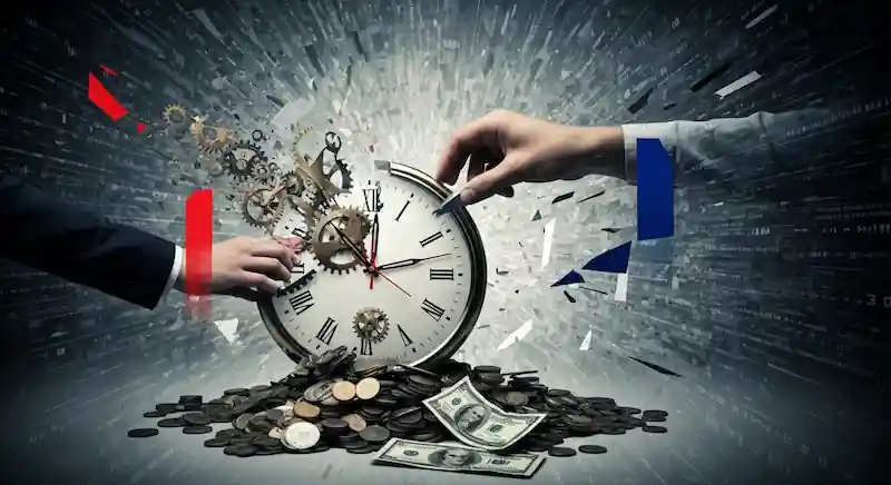 رمزية لتأثير التعثر المالي السابق وكيف أن تصحيح الأثر السلبي يتطلب تحديث البيانات والوقت.