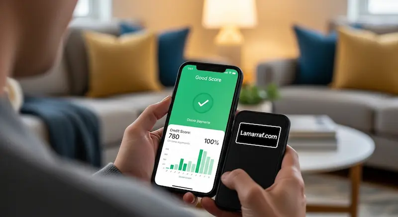 شاشة تطبيق سمة تظهر حالة المنتج الائتماني بعد التحديث إلى مغلق أو منتظم.
