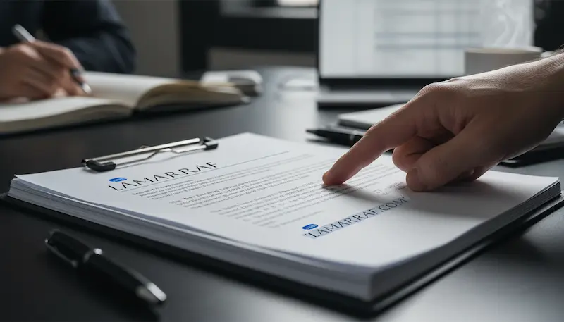 مراجعة العقد النهائي لتمويل تم التفاوض عليه والتأكد من إدراج جميع الشروط المعدلة.