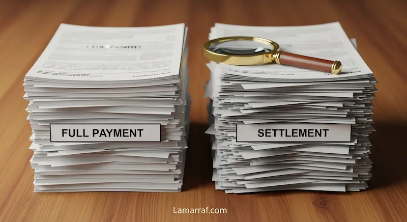 مقارنة بين تأثير السداد الكامل والتسوية المالية على مدة تحديث تقرير سمة.