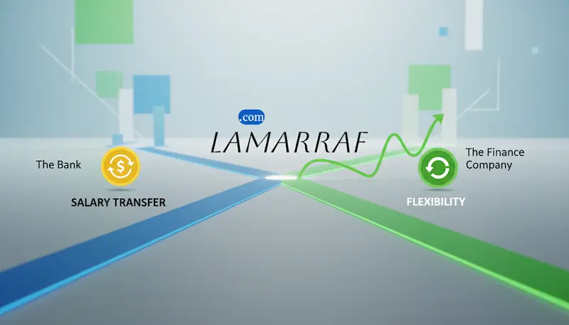 مقارنة بين تمويل الراجحي الذي يتطلب تحويل راتب، وبدائل شركات التمويل الأكثر مرونة.