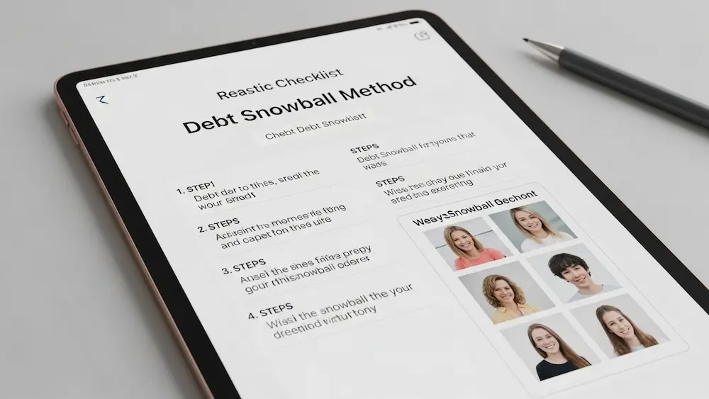 قائمة تحقق رقمية توضح الخطوات الأربع لتطبيق استراتيجية كرة الثلج بشكل صحيح.