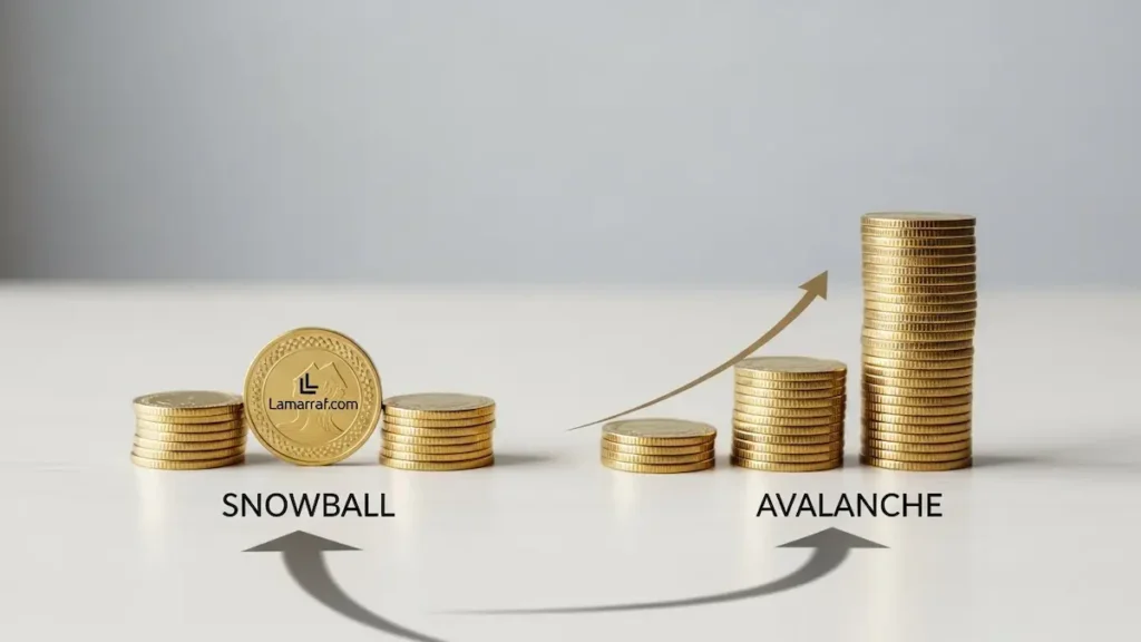  كرة الثلج والانهيار الجليدي، يمثلان خيارات خطة عملية للتخلص من الديون خلال سنة.